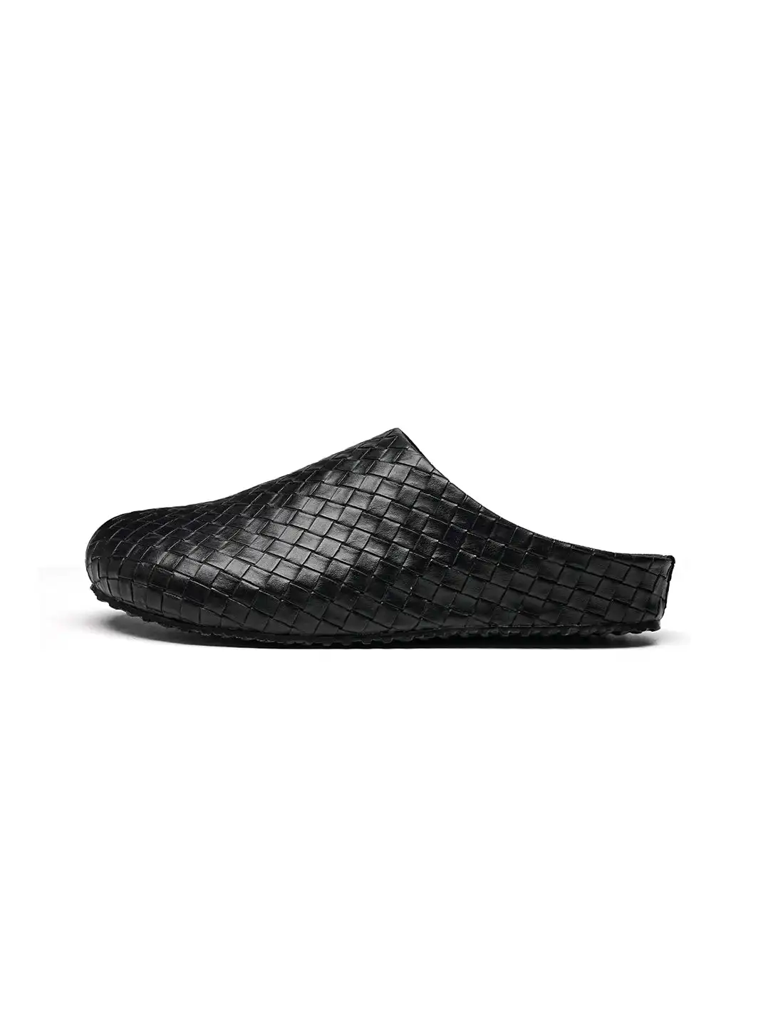 C.banner | Black Woven Closed-Toe Mule Slippers