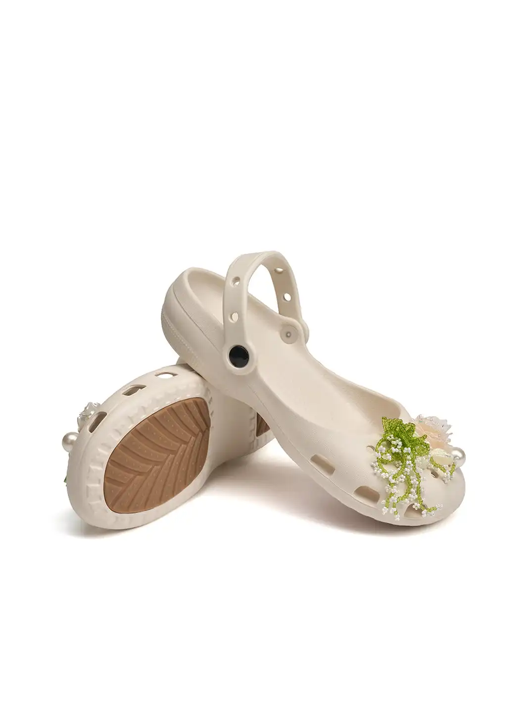 EBLAN | Mary Jane Style Breathable Slide Sandals-Beige