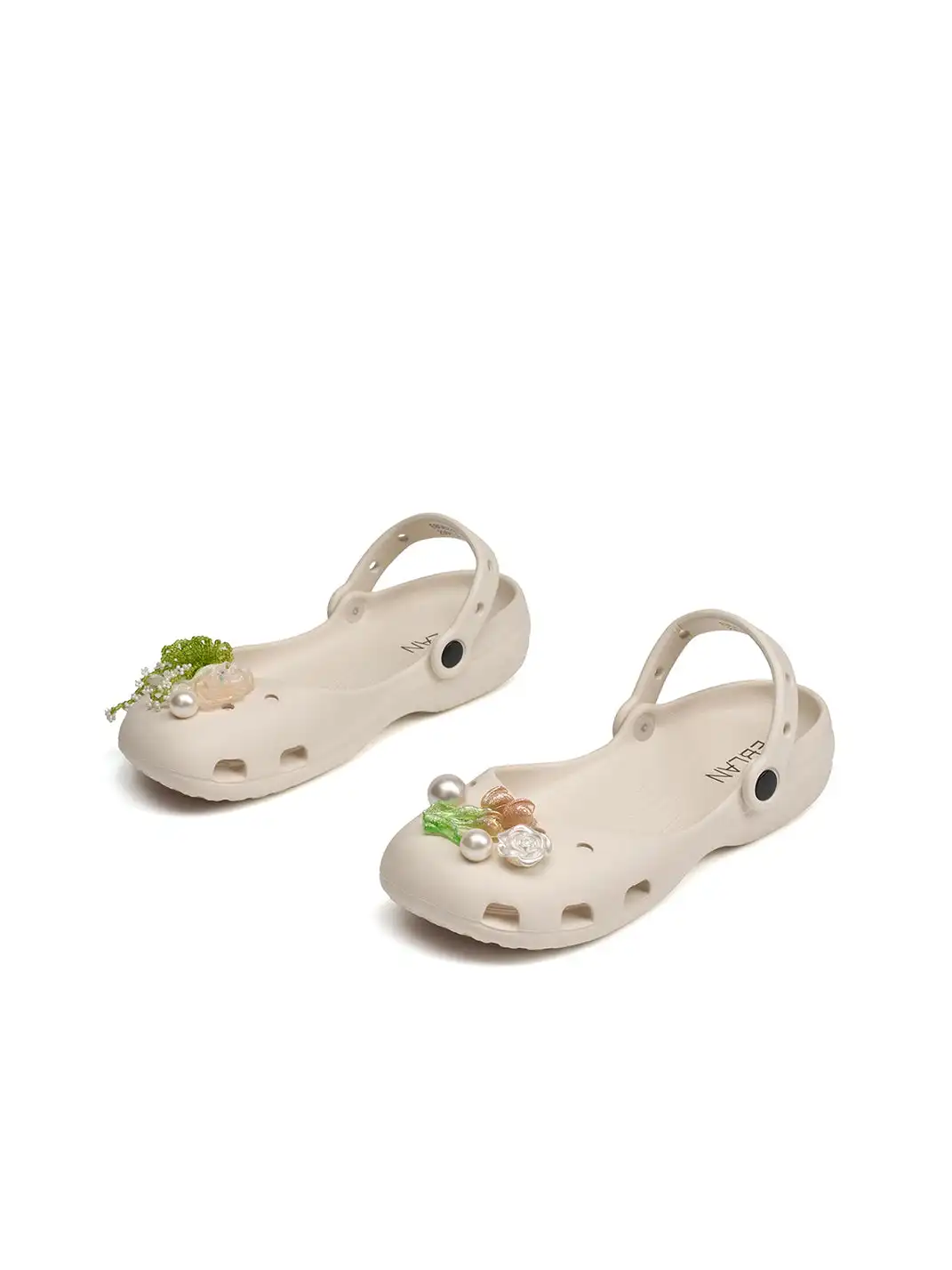EBLAN | Mary Jane Style Breathable Slide Sandals-Beige