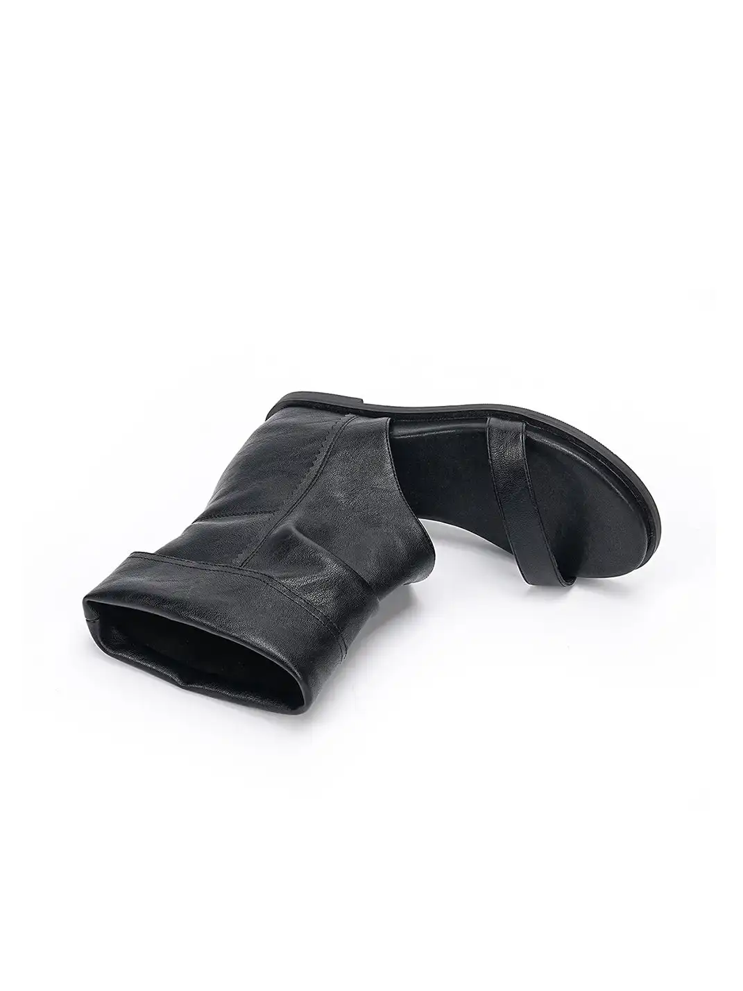 EBLAN | Leather Toe Loop Cuffed Boot Sandals