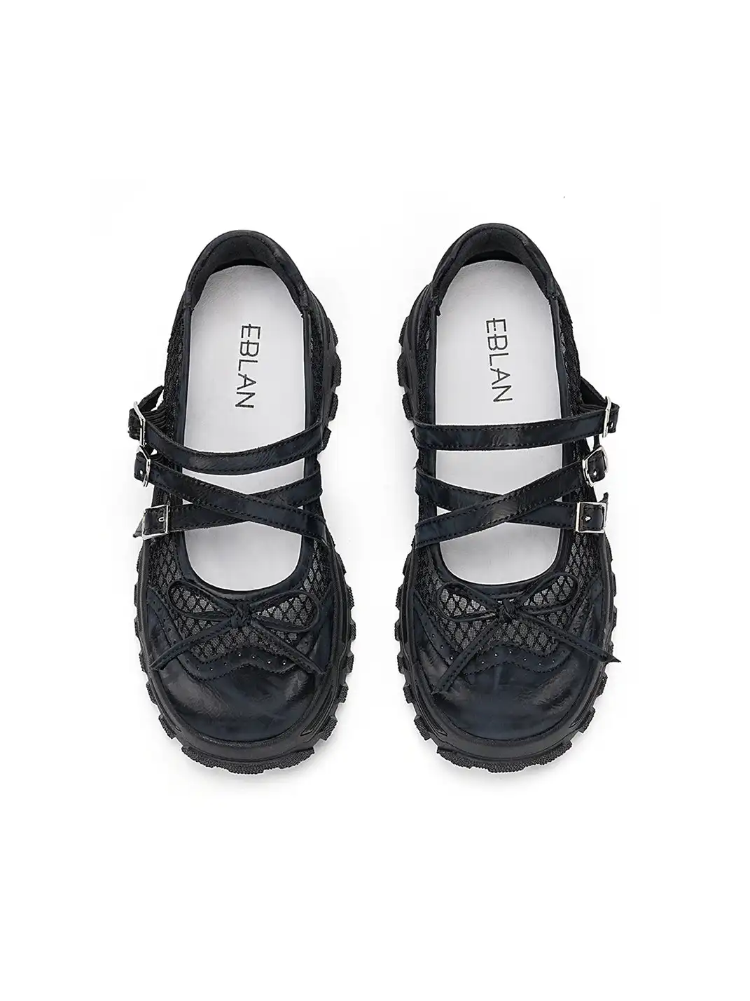 EBLAN | Rhinestone-Embellished Platform Sneakers With Bow Detail