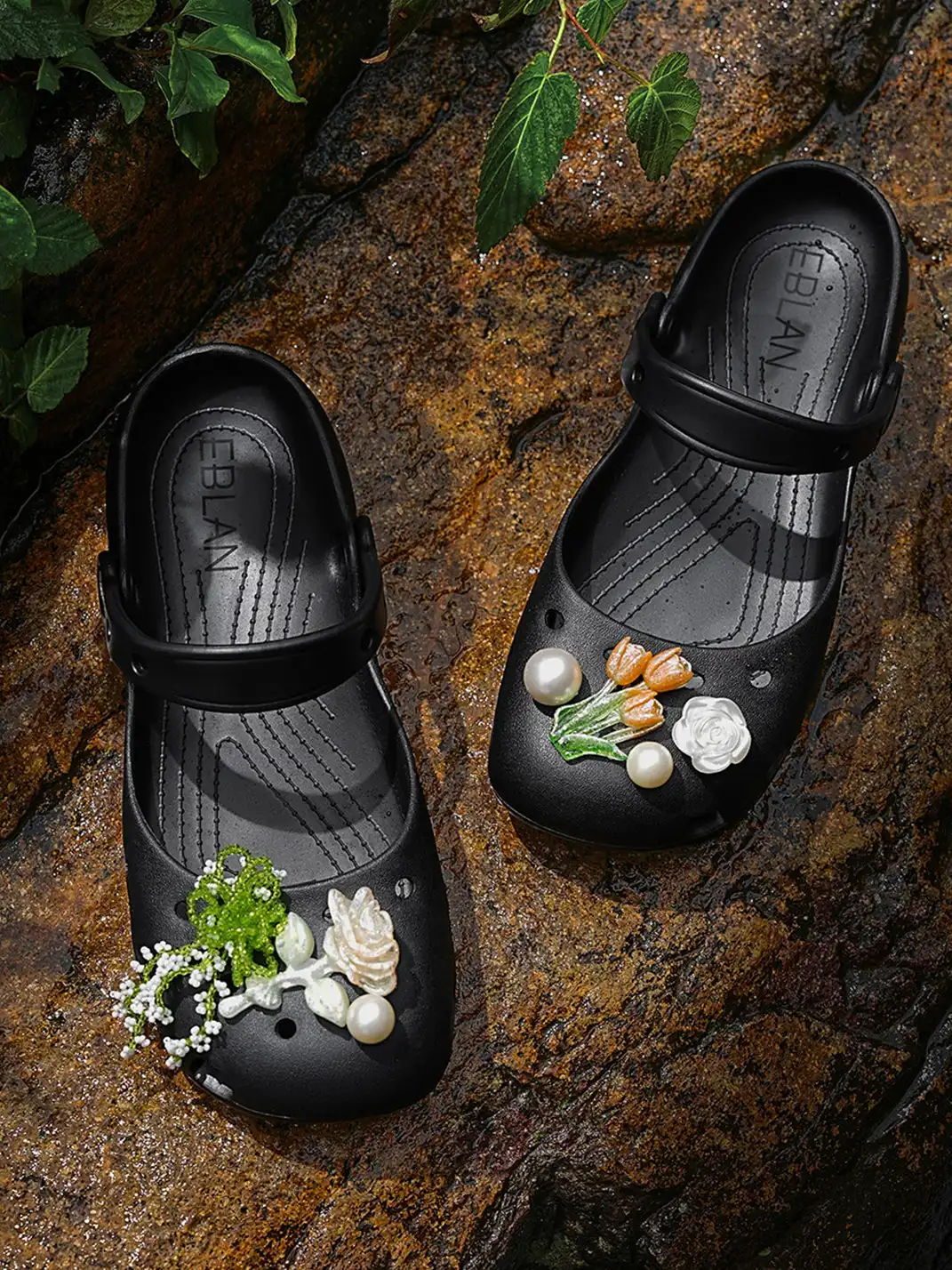 EBLAN | EBLAN | Mary Jane Style Breathable Slide Sandals-Black