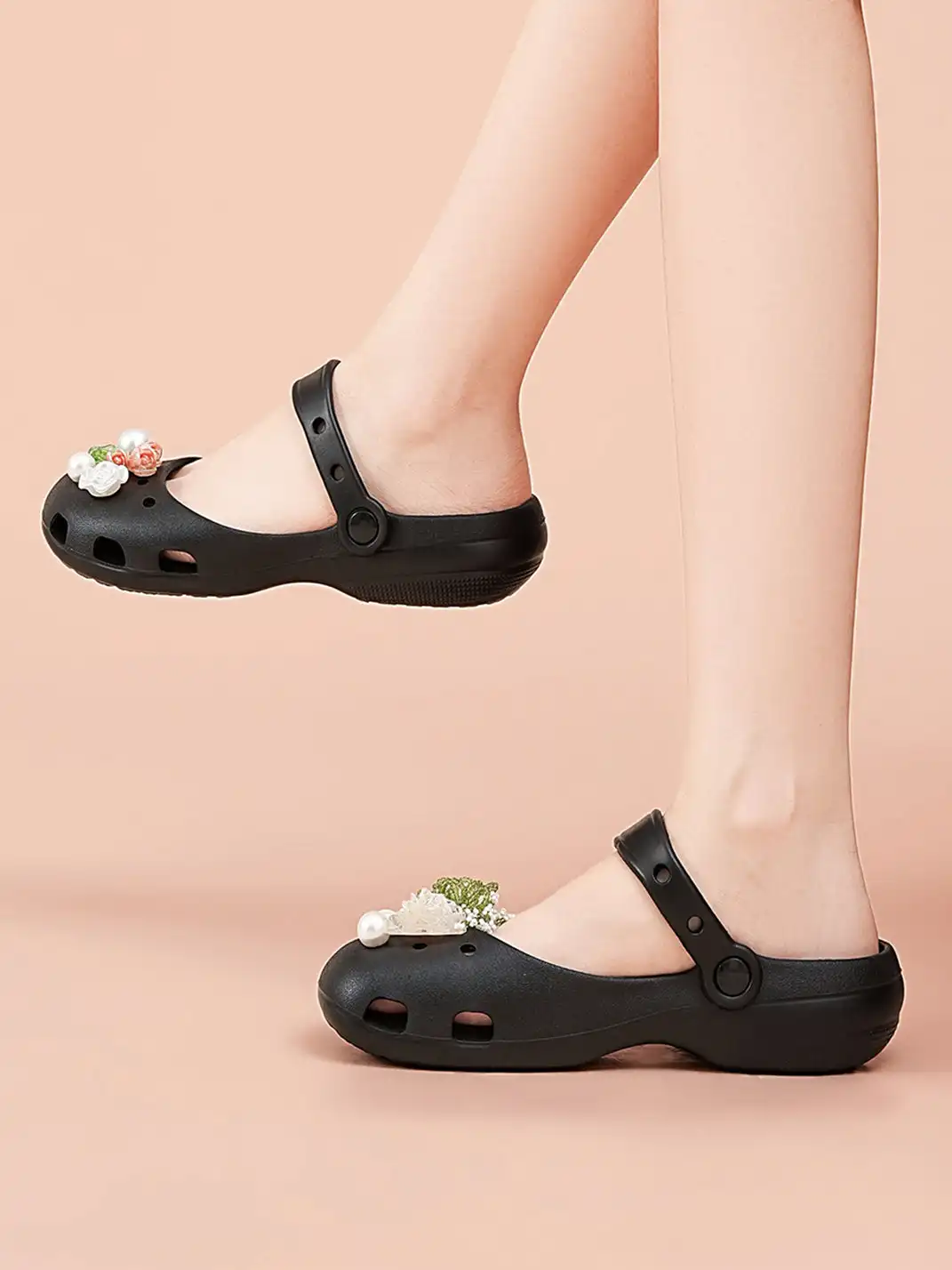 EBLAN | EBLAN | Mary Jane Style Breathable Slide Sandals-Black
