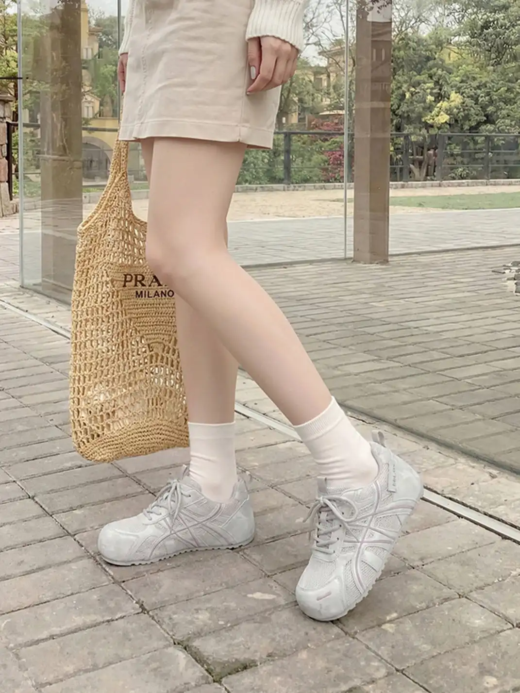 EBLAN | Mesh Retro Sneakers With Contrast Stitching