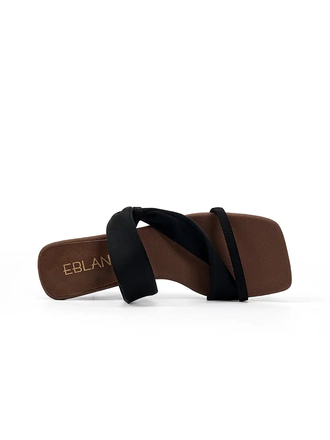 EBLAN | Toe-Loop Asymmetric Strap Sandals With Sculptural Heel