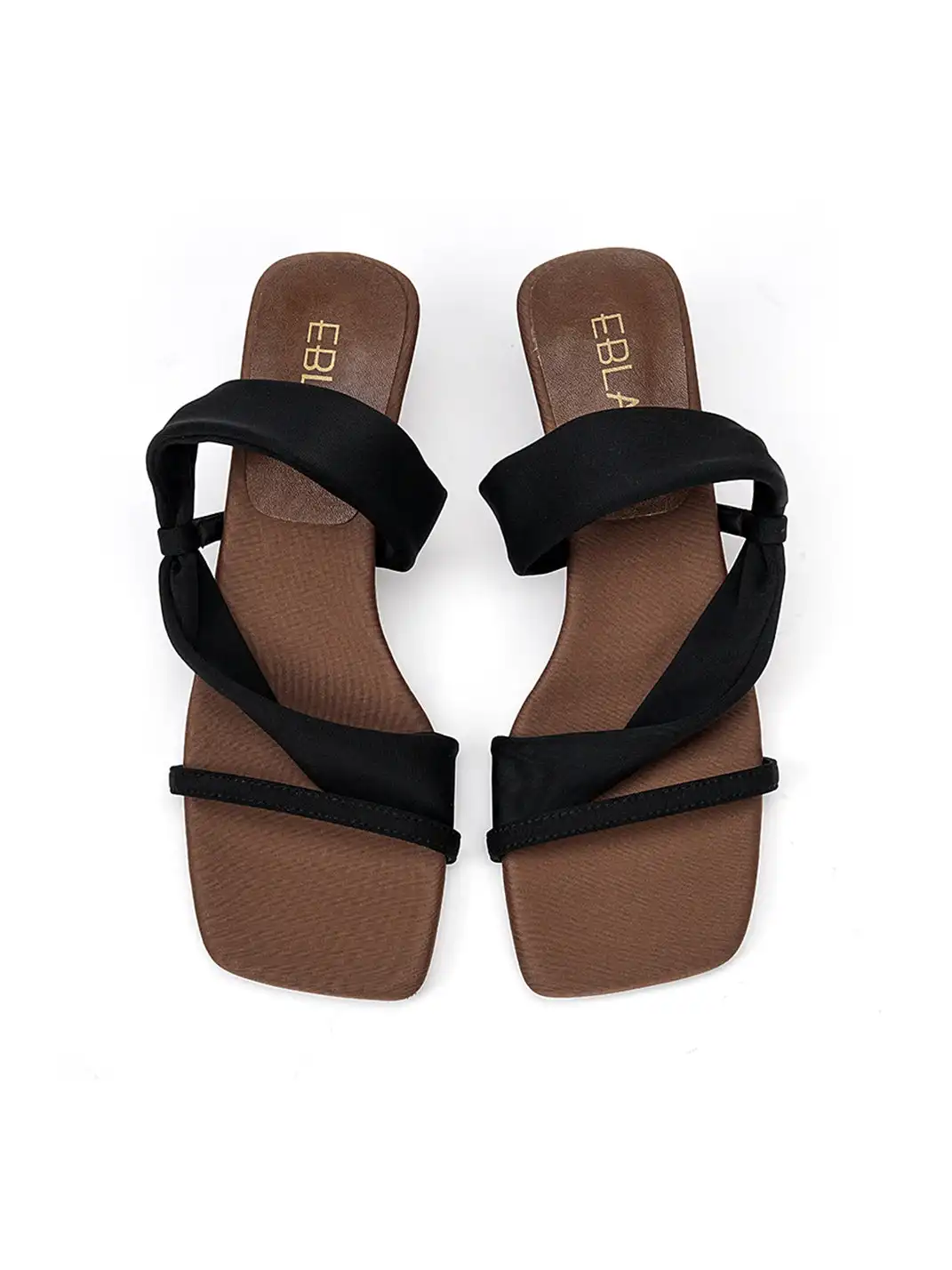 EBLAN | Toe-Loop Asymmetric Strap Sandals With Sculptural Heel