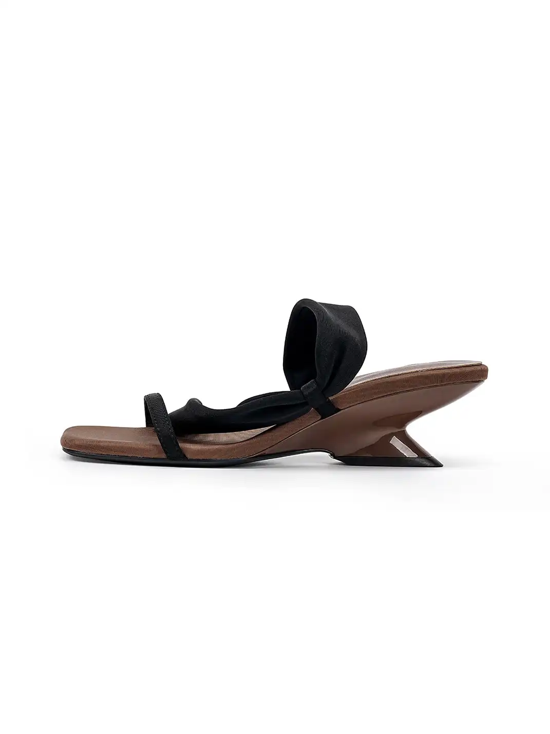 EBLAN | Toe-Loop Asymmetric Strap Sandals With Sculptural Heel