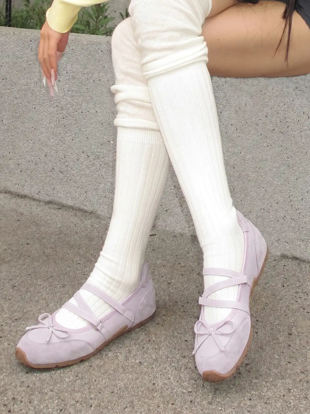 EBLAN | Mary Jane Ballet Sneakers With Bow Detail
