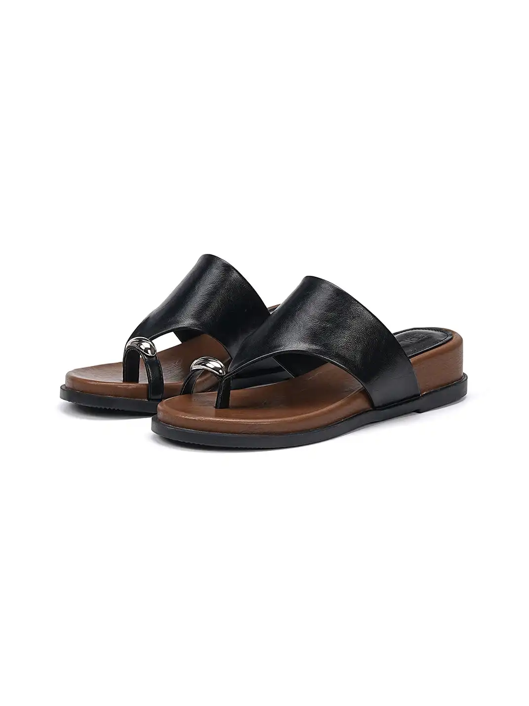 EBLAN | Toe Ring Platform Slide Sandals
