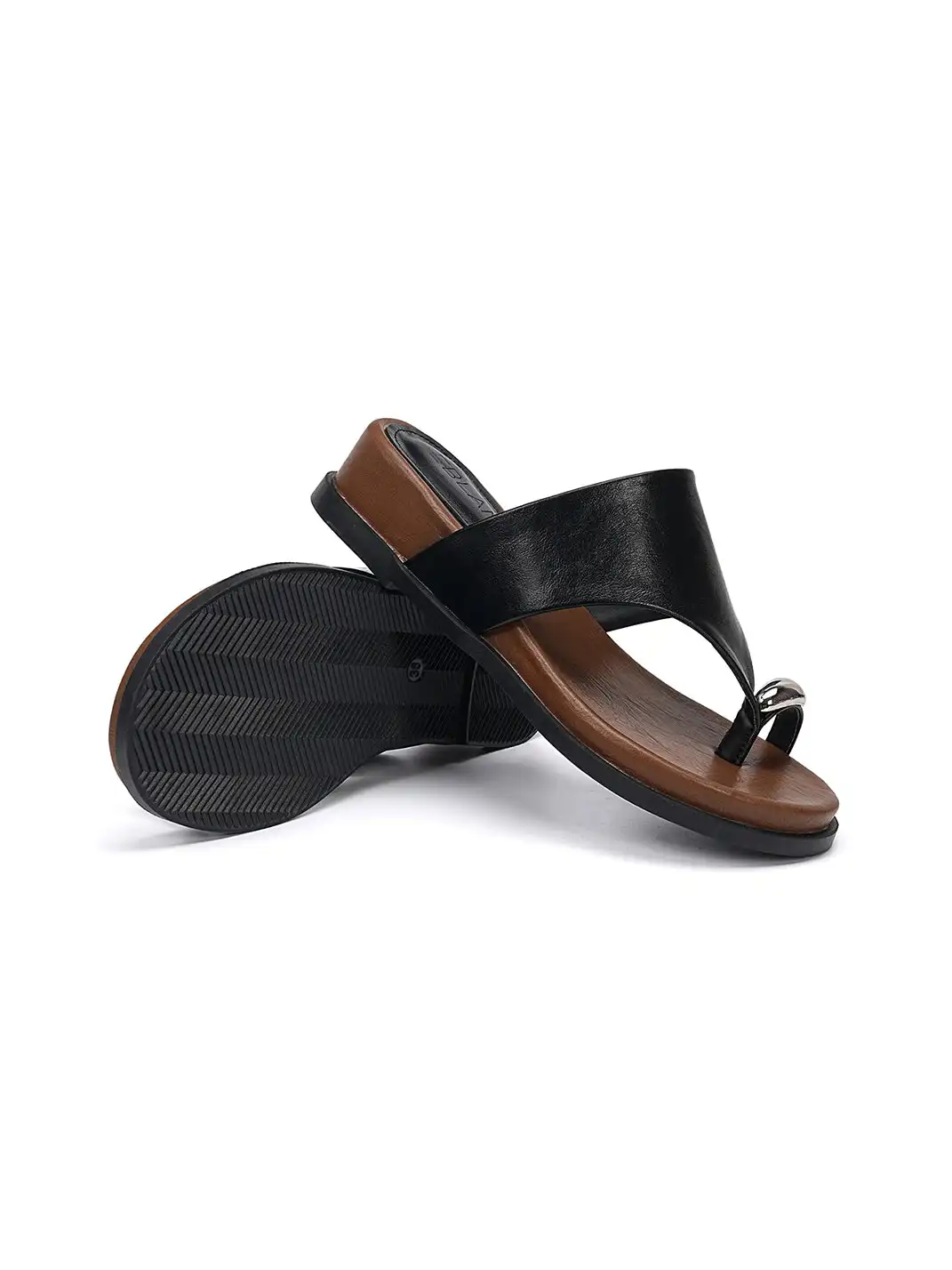 EBLAN | Toe Ring Platform Slide Sandals