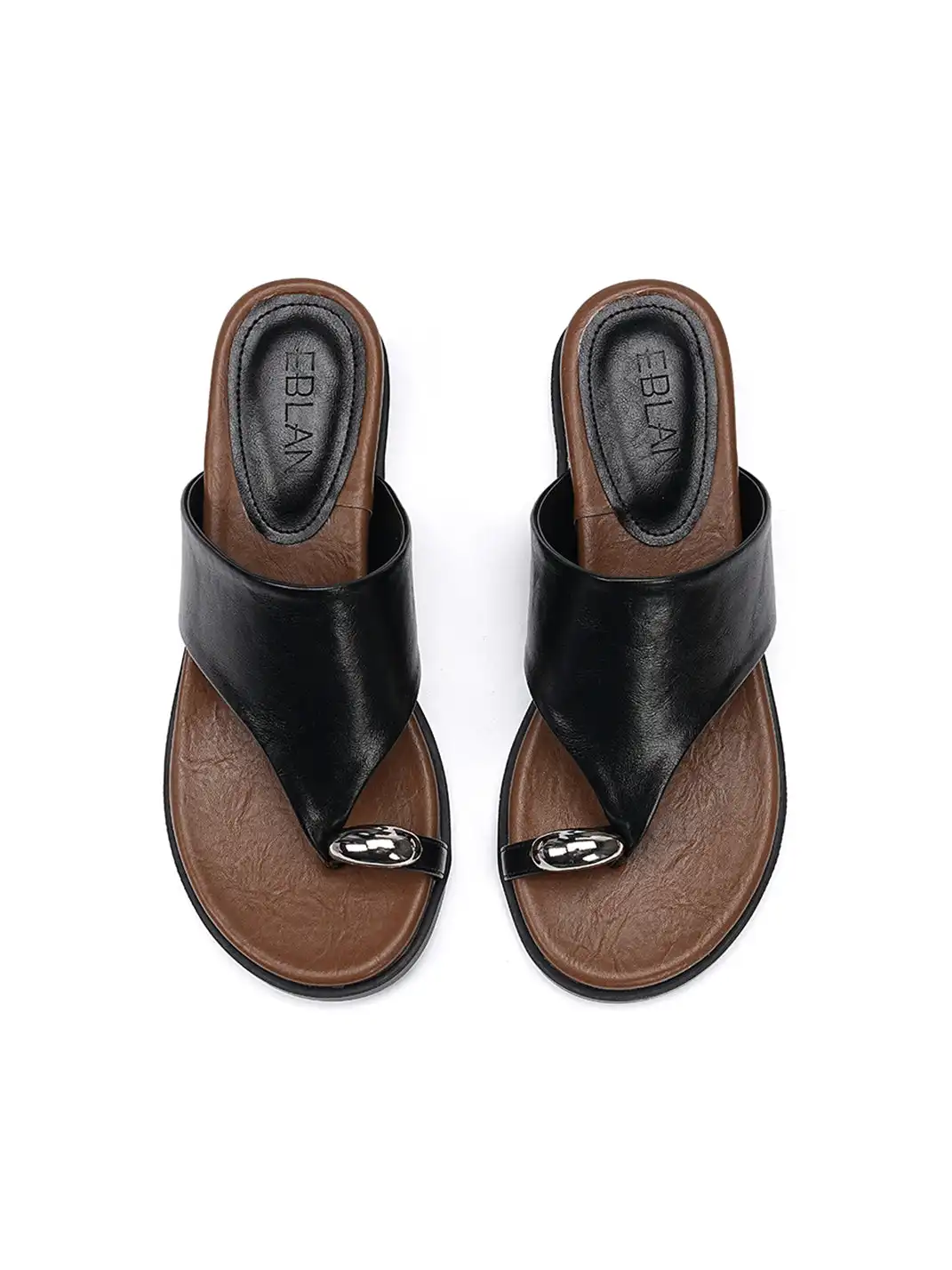 EBLAN | Toe Ring Platform Slide Sandals