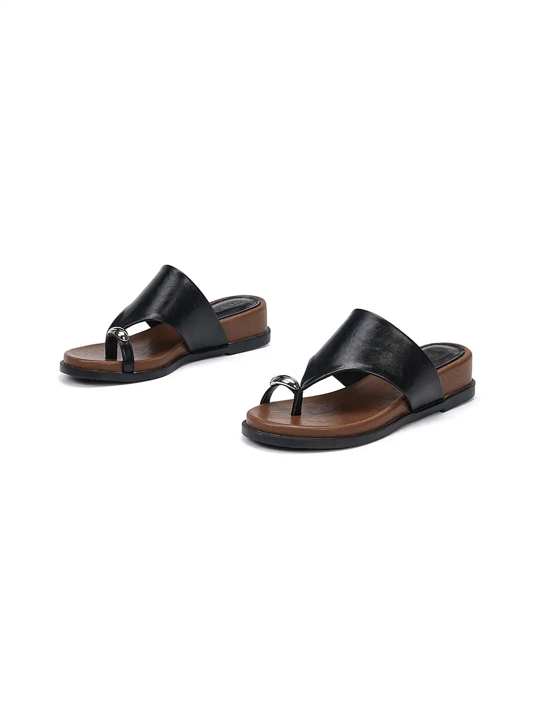 EBLAN | Toe Ring Platform Slide Sandals