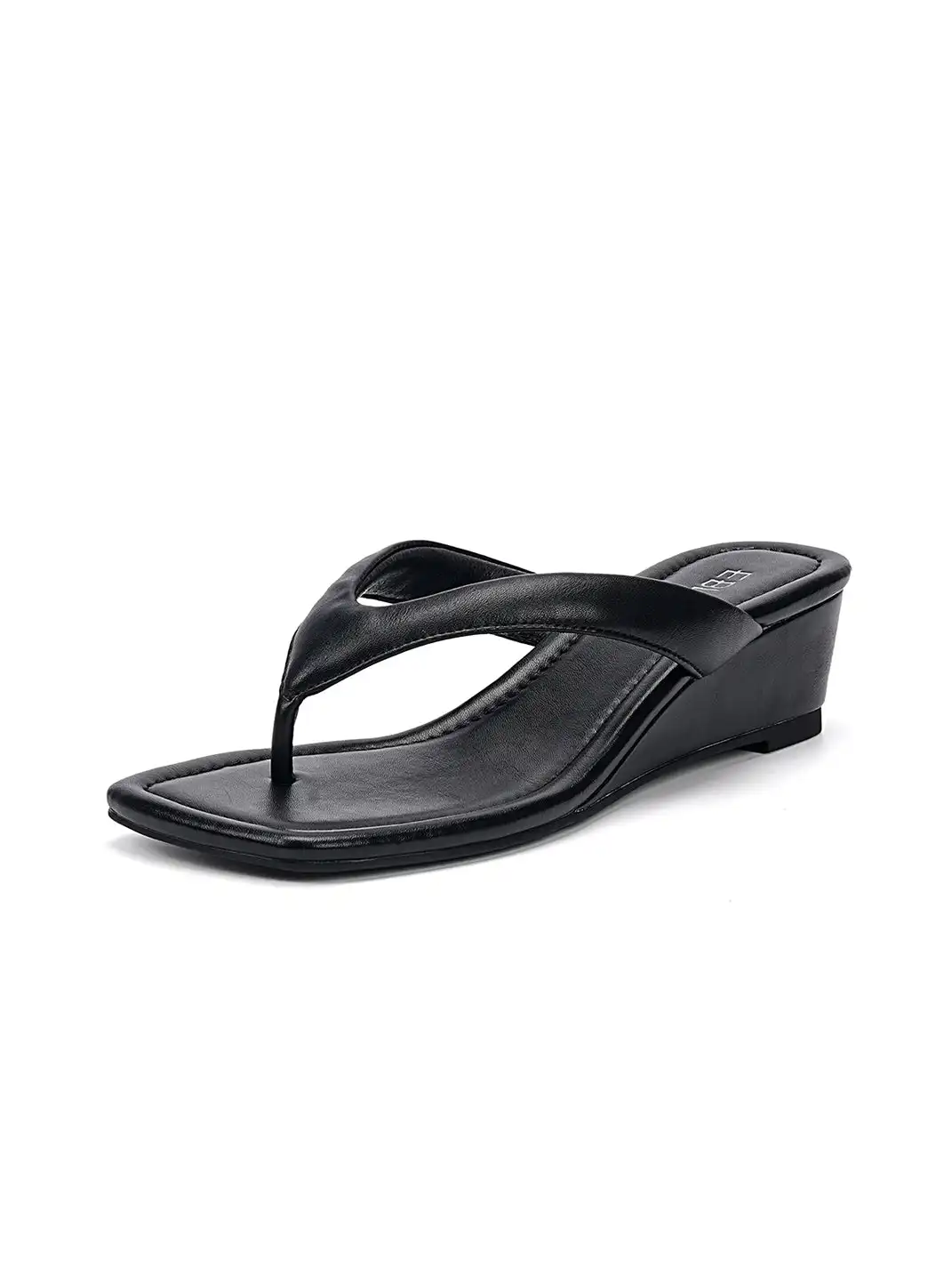EBLAN | Square-Toe Wedge Flip-Flop Sandals