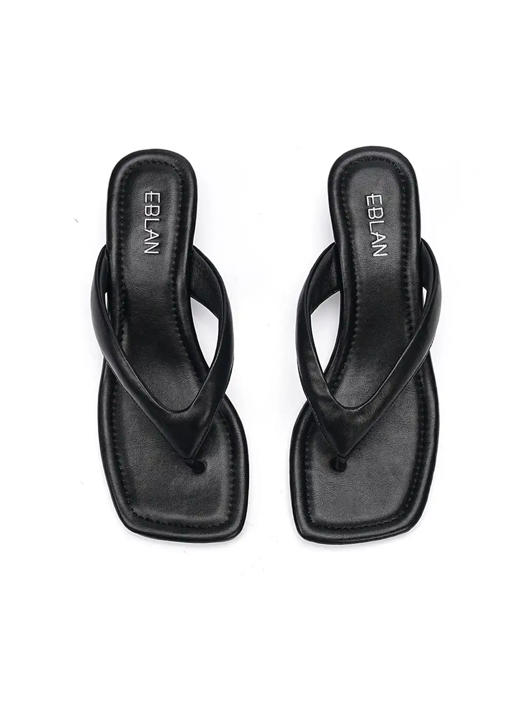 EBLAN | Square-Toe Wedge Flip-Flop Sandals