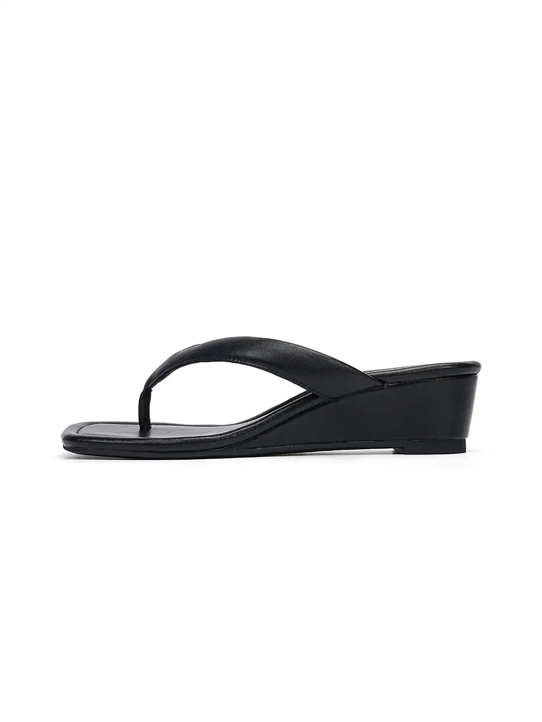 EBLAN | Square-Toe Wedge Flip-Flop Sandals