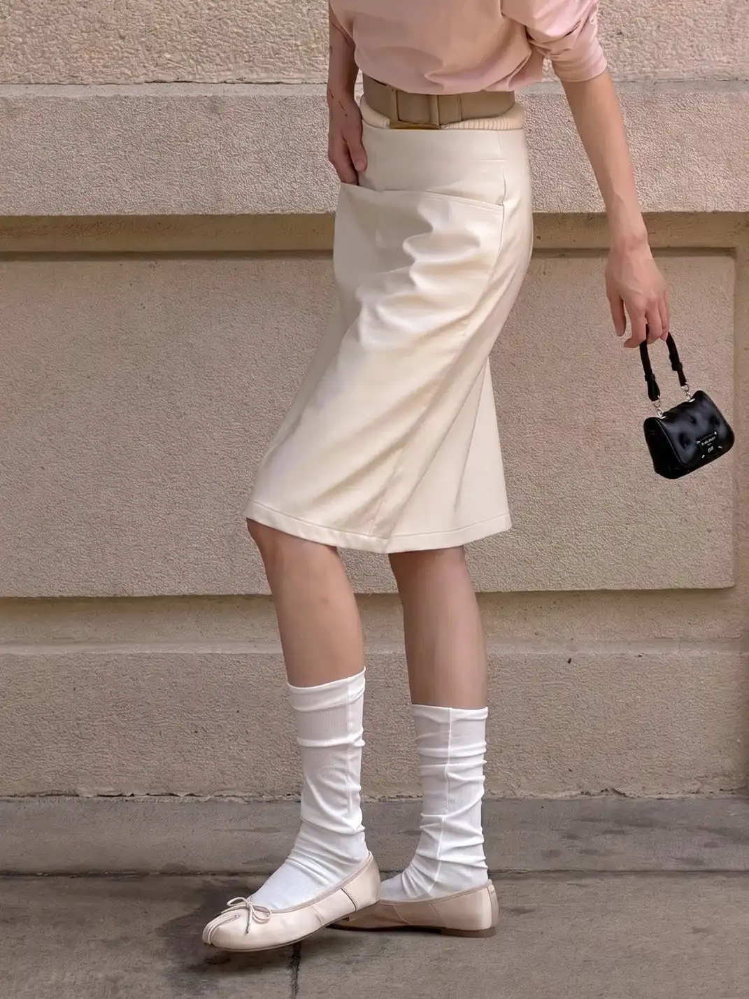 EBLAN | Split-Toe Tabi Ballet Flats-White