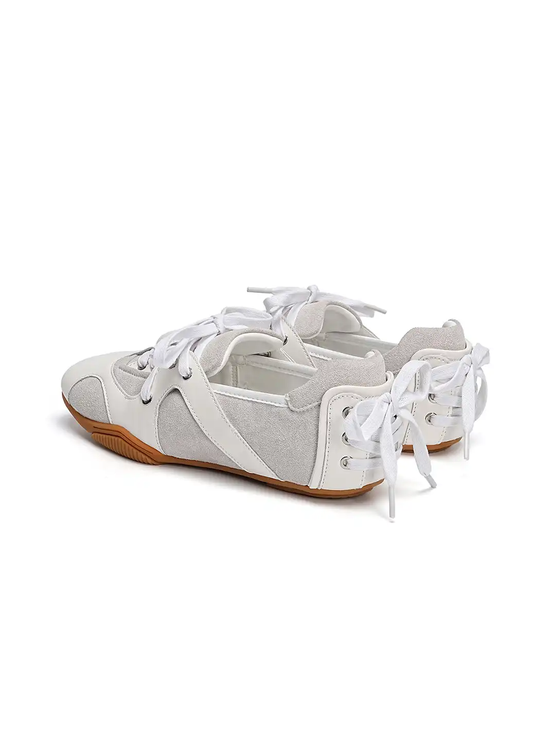 EBLAN | Retro Lace-Up Ballet Sneakers-White