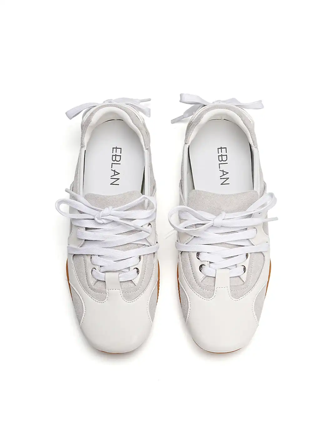 EBLAN | Retro Lace-Up Ballet Sneakers-White