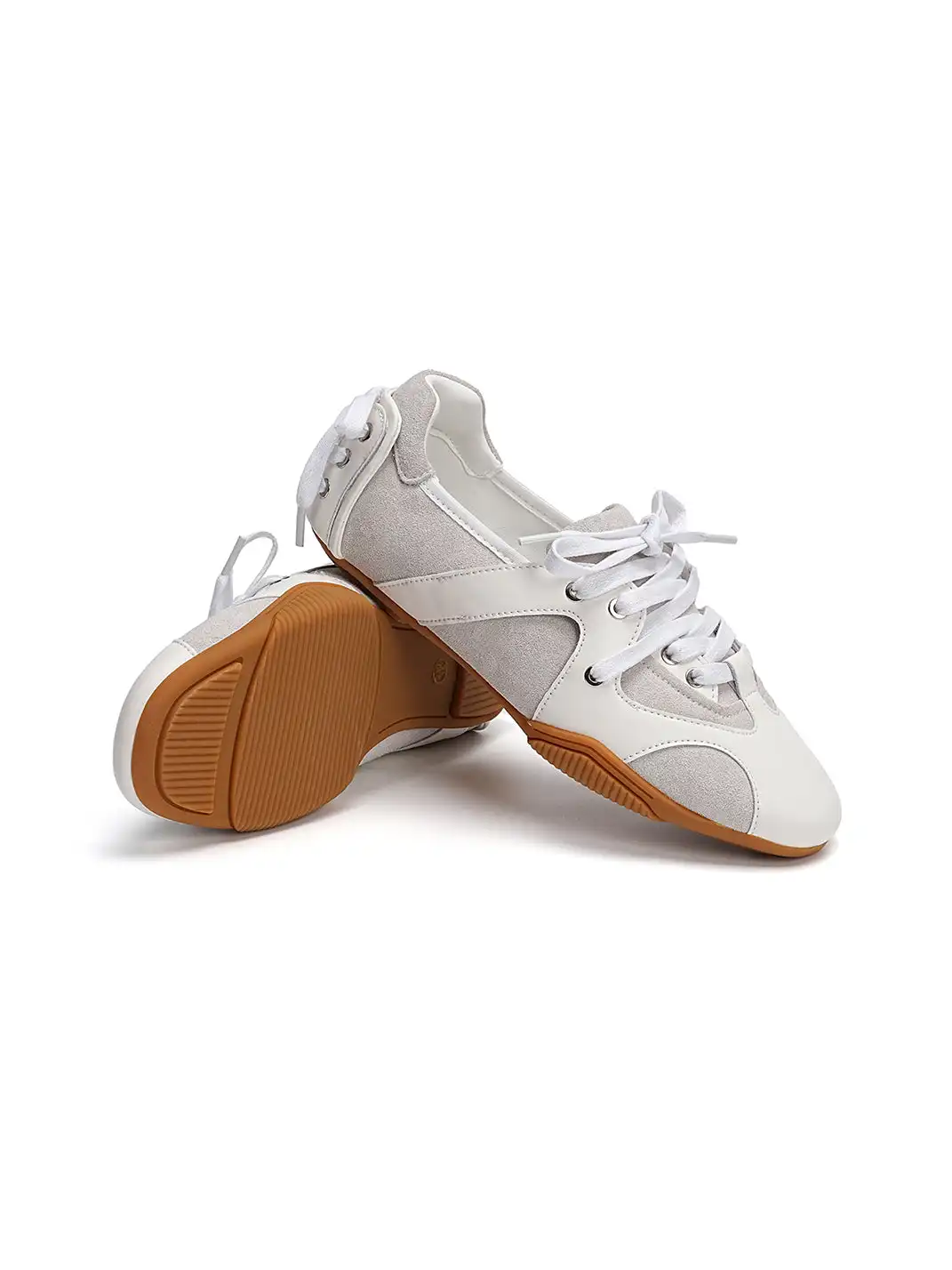 EBLAN | Retro Lace-Up Ballet Sneakers-White