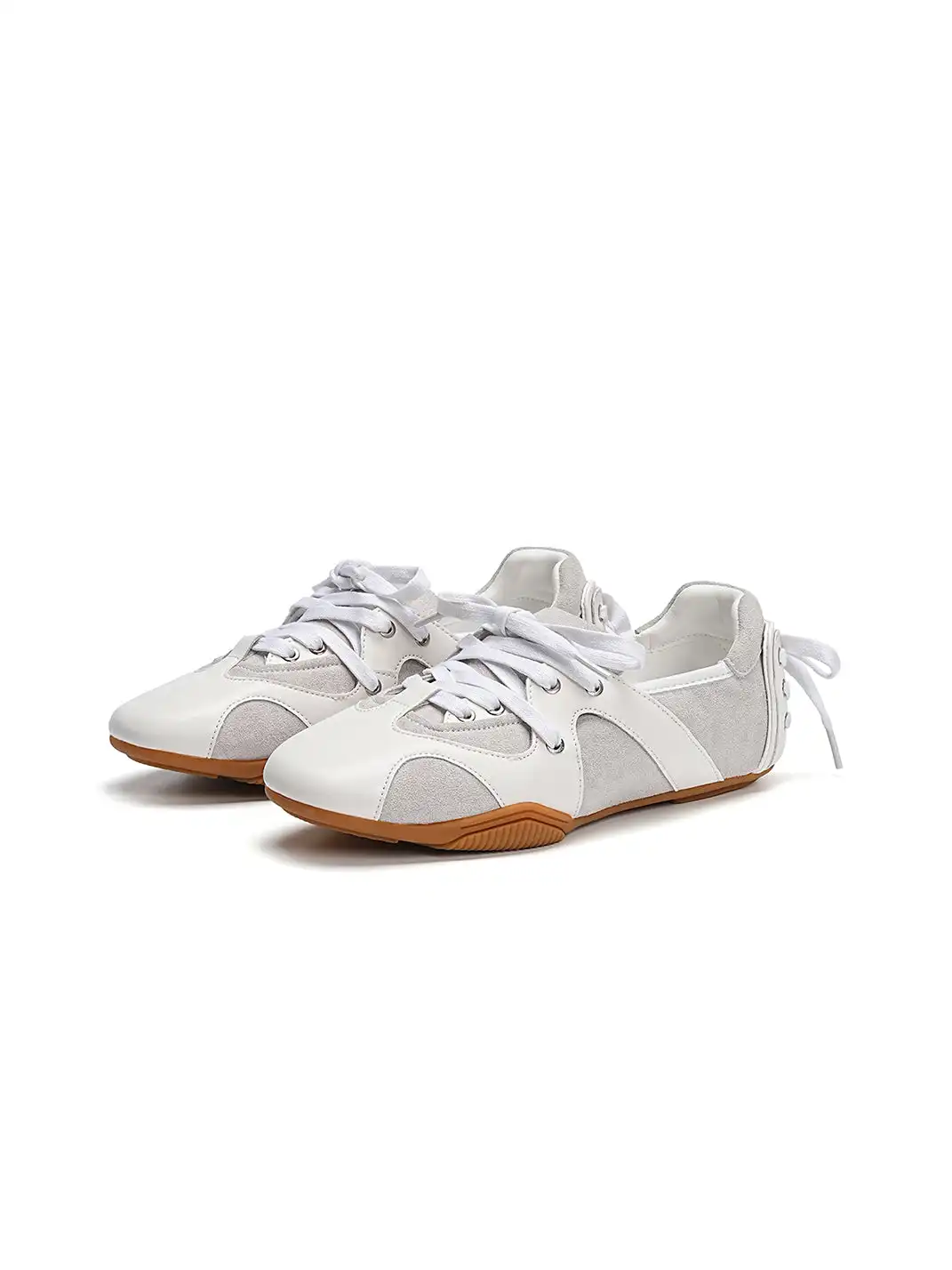 EBLAN | Retro Lace-Up Ballet Sneakers-White