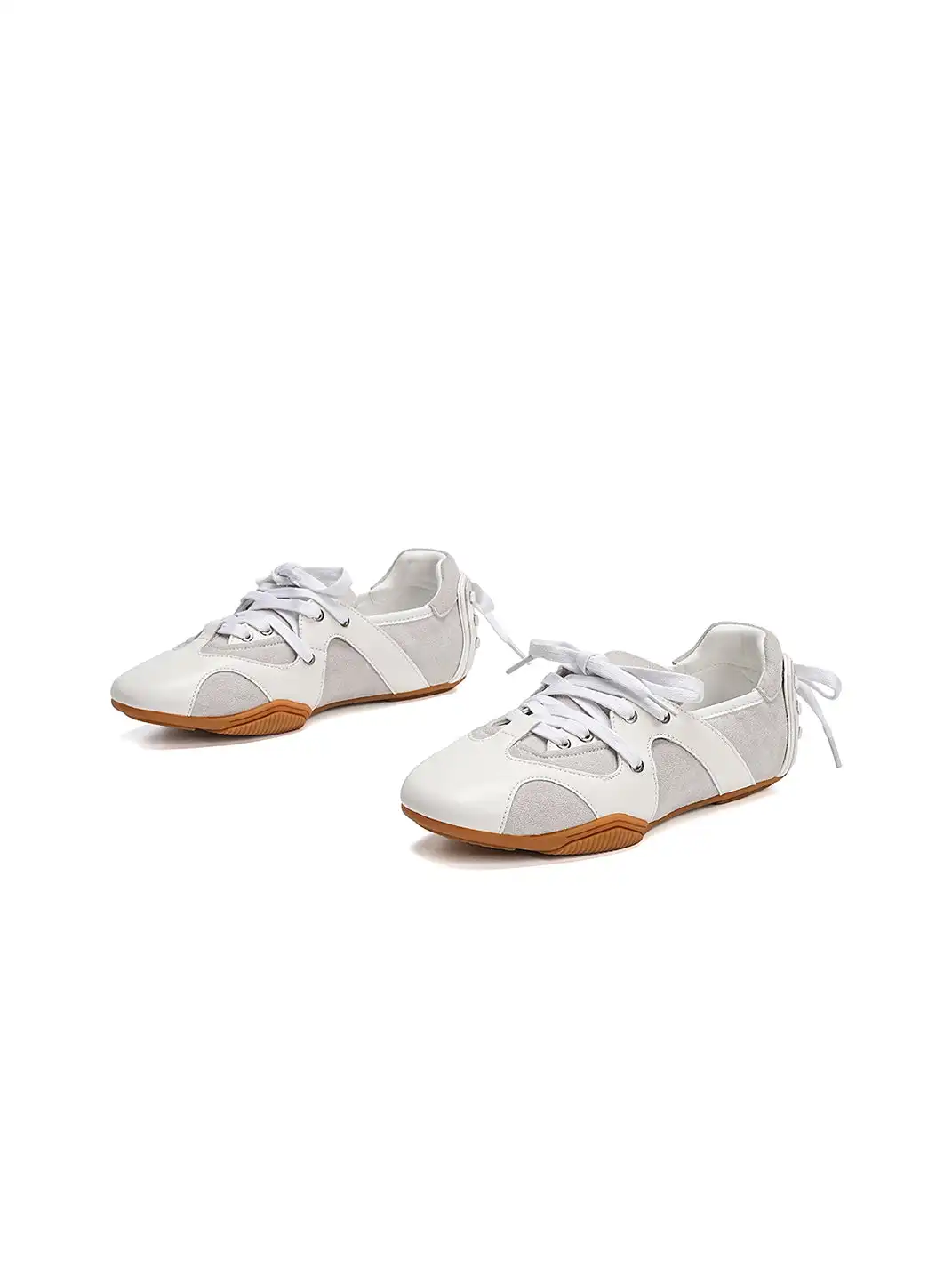 EBLAN | Retro Lace-Up Ballet Sneakers-White