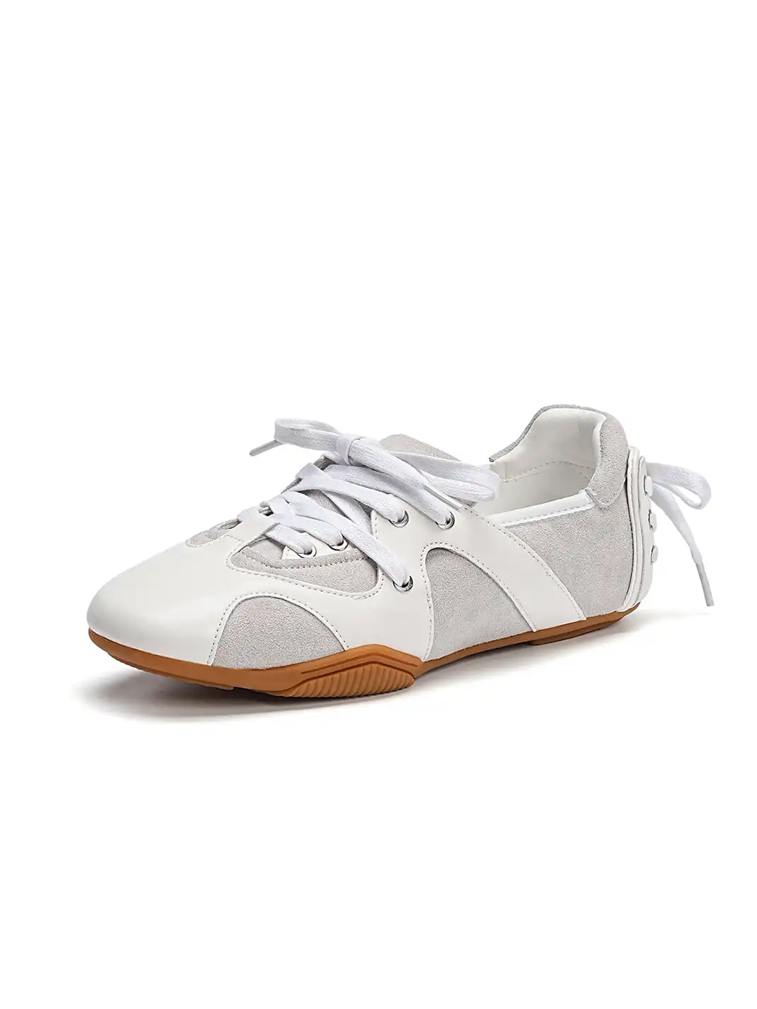 EBLAN | Retro Lace-Up Ballet Sneakers-White
