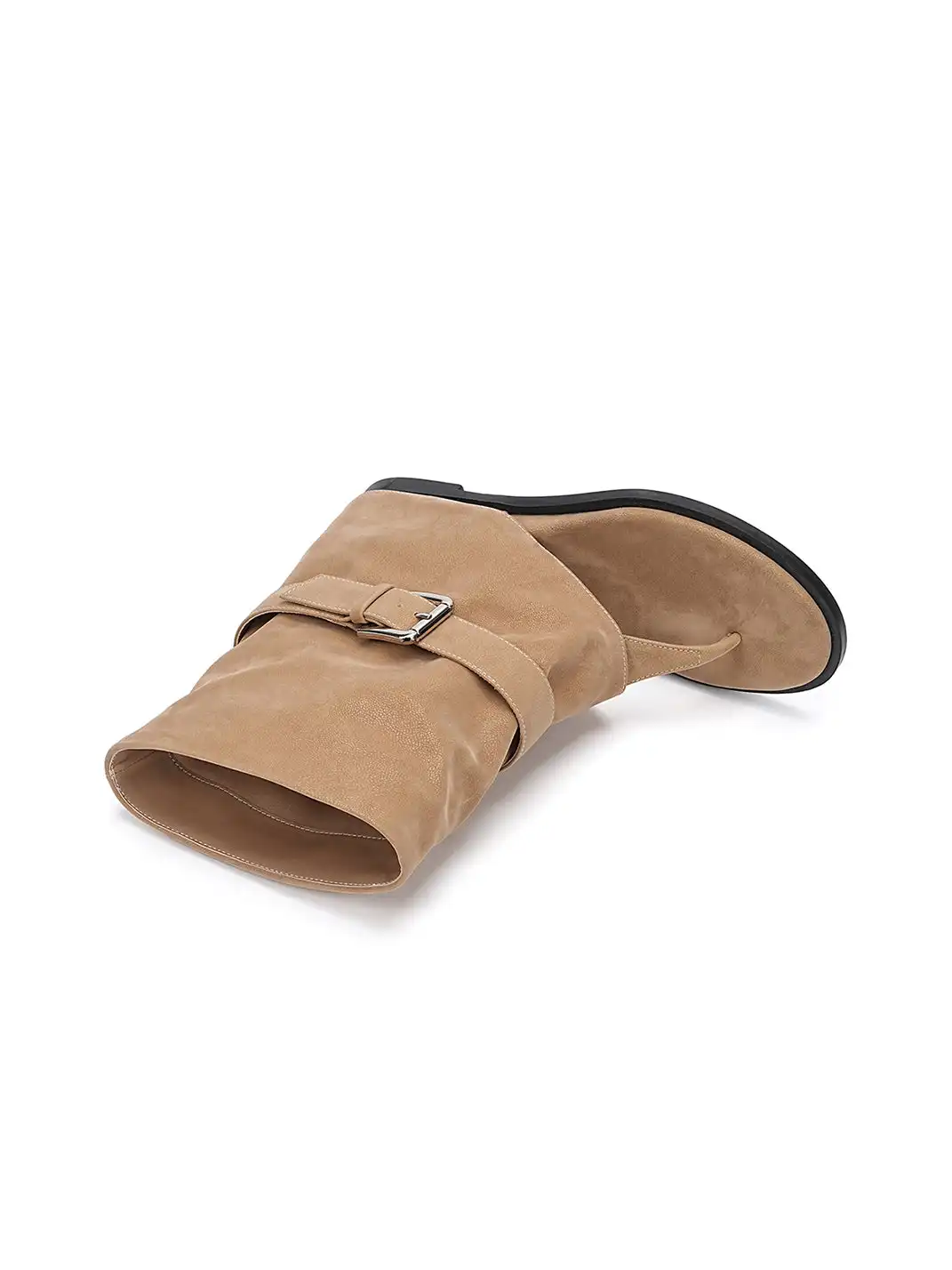 EBLAN | Buckle Strap Thong Boot Sandals-Khaki