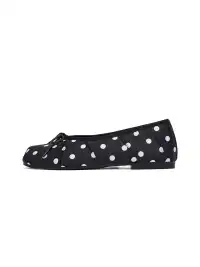 EBLAN | Navy Polka Dot Split-Toe Ballet Flats