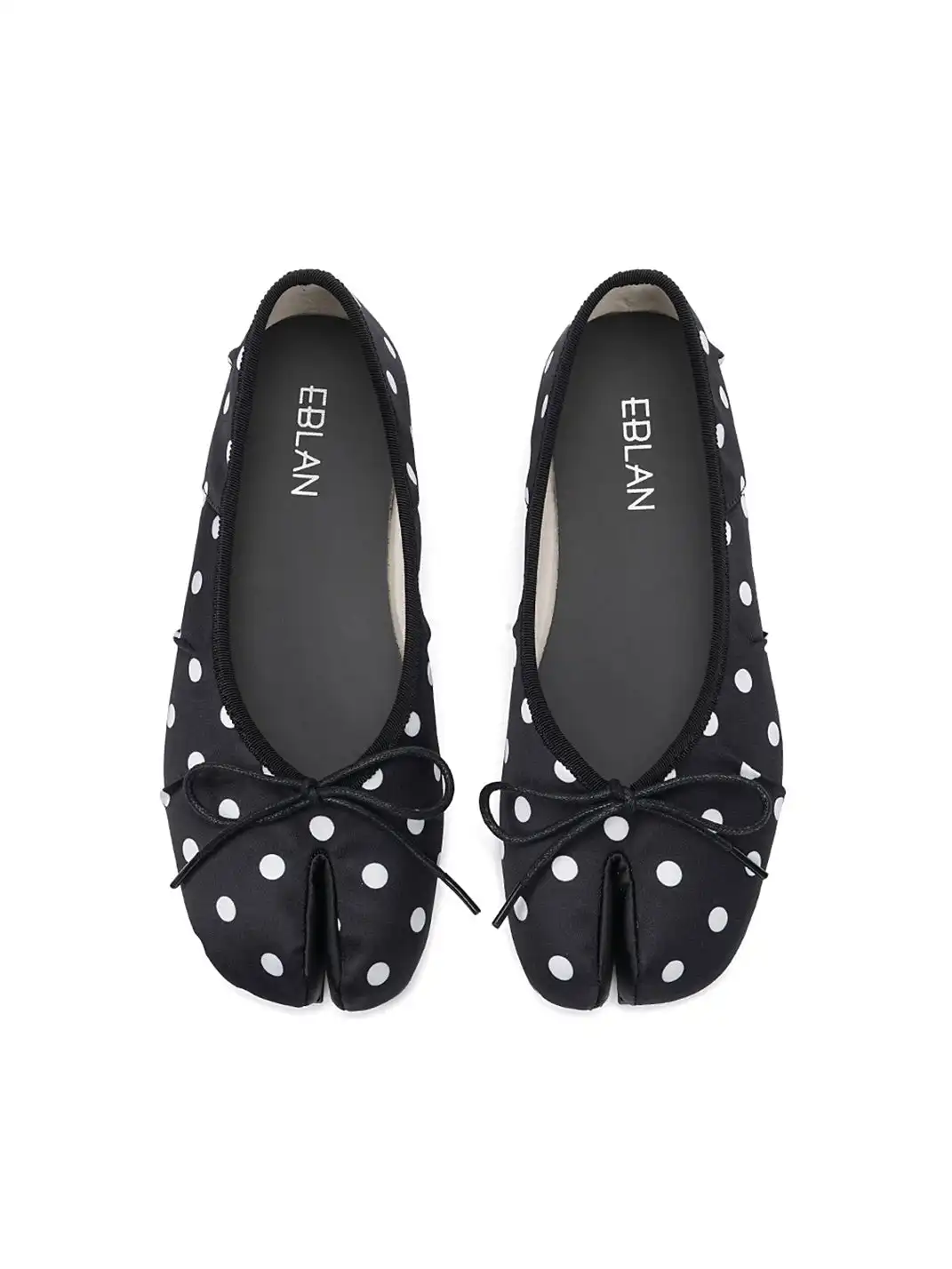 EBLAN | Navy Polka Dot Split-Toe Ballet Flats