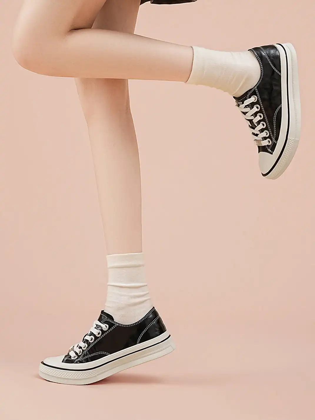 EBLAN | Washed Canvas Platform Sneakers