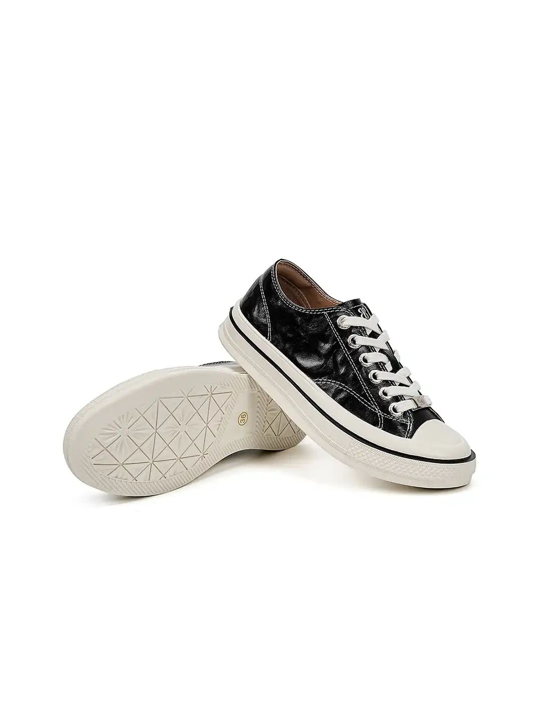 EBLAN | Washed Canvas Platform Sneakers