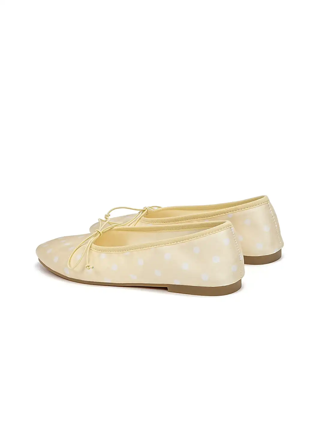 EBLAN | Polka Dot Bow Ballet Flats-Yellow