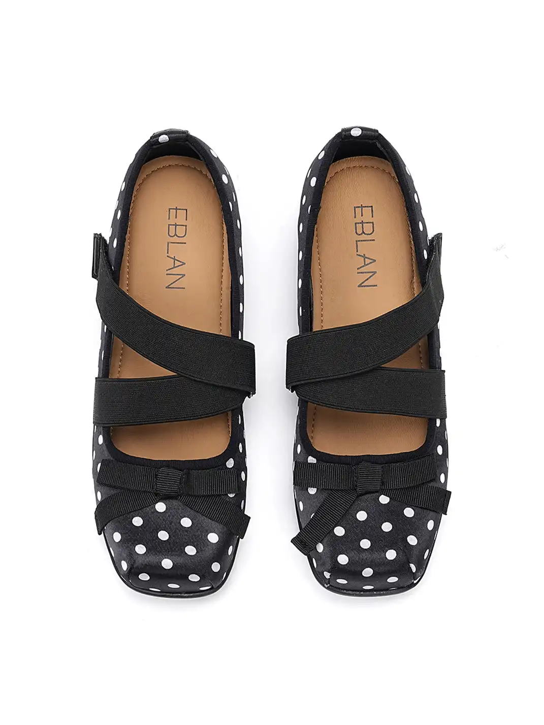 EBLAN | Polka Dot Double Strap Ballet Flats