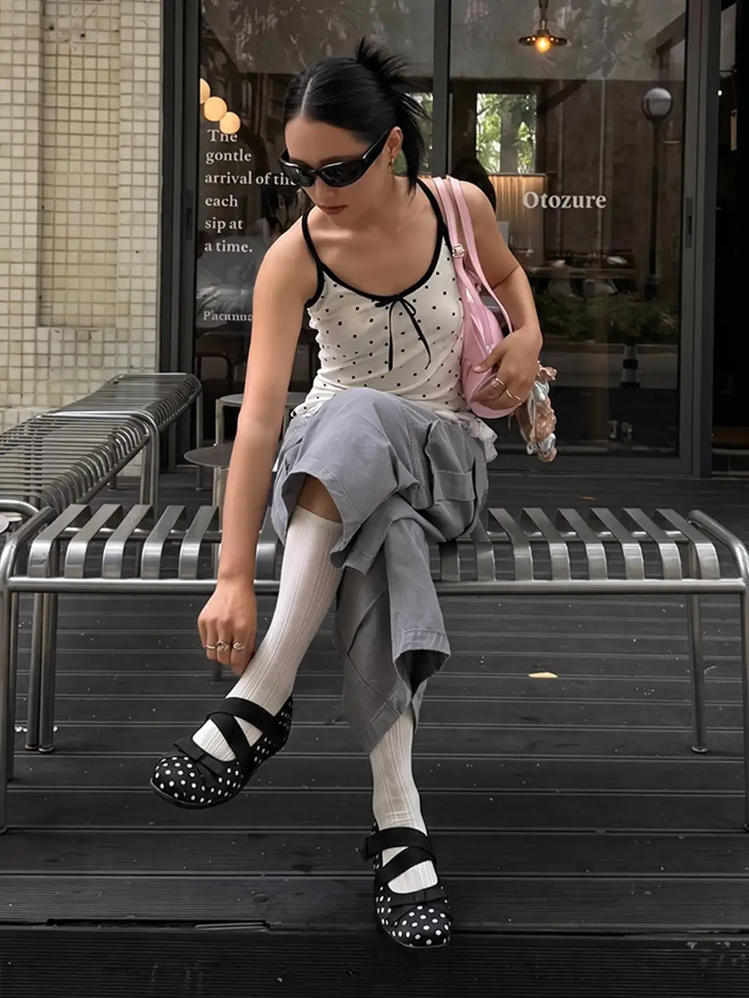 EBLAN | Polka Dot Double Strap Ballet Flats