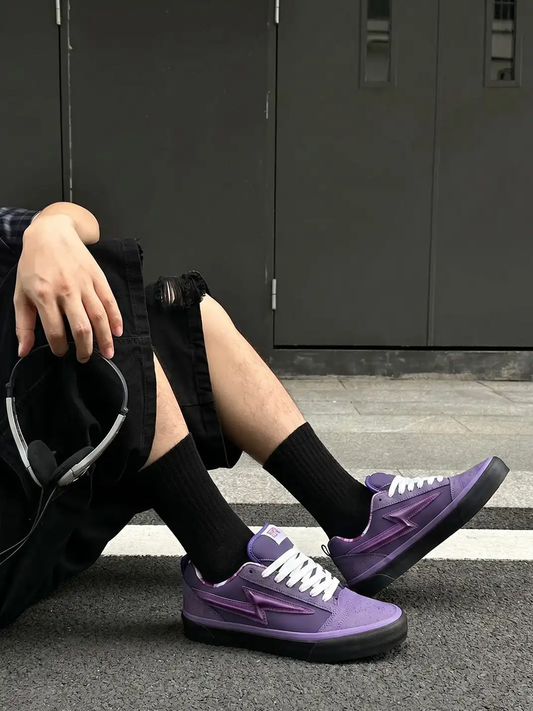 TKCK | Low Top Lightning Pattern Casual Sneakers