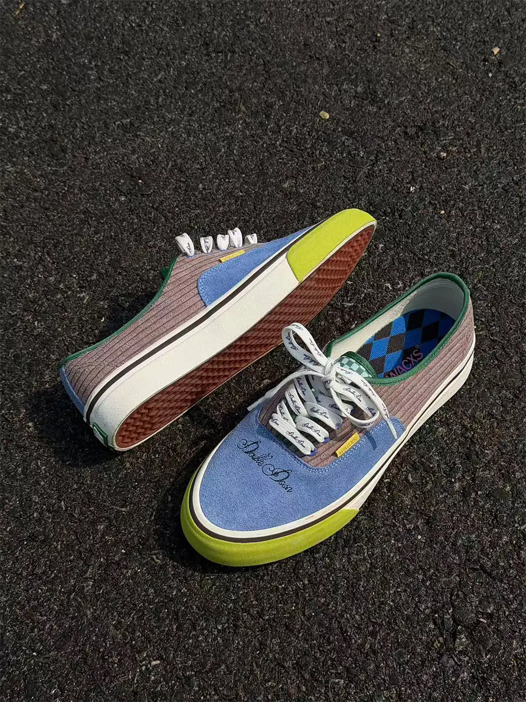 TKCK | Retro Blue & Brown Color Block Sneakers