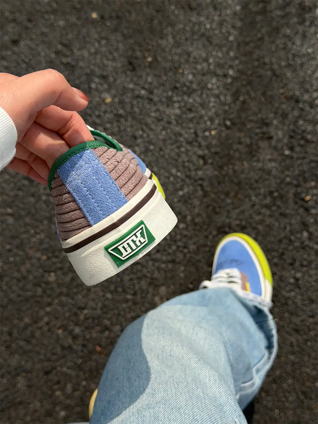 TKCK | Retro Blue & Brown Color Block Sneakers