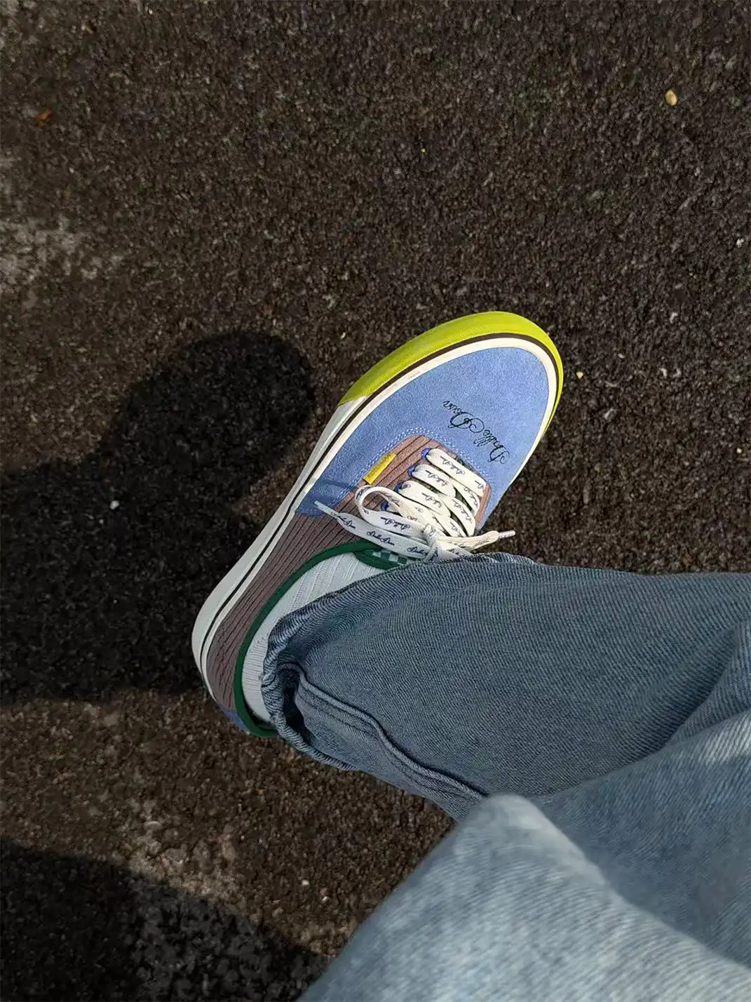 TKCK | Retro Blue & Brown Color Block Sneakers