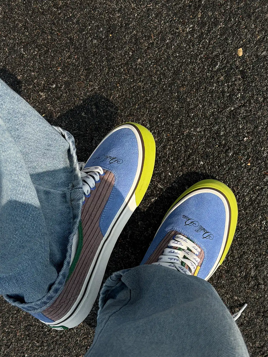 TKCK | Retro Blue & Brown Color Block Sneakers