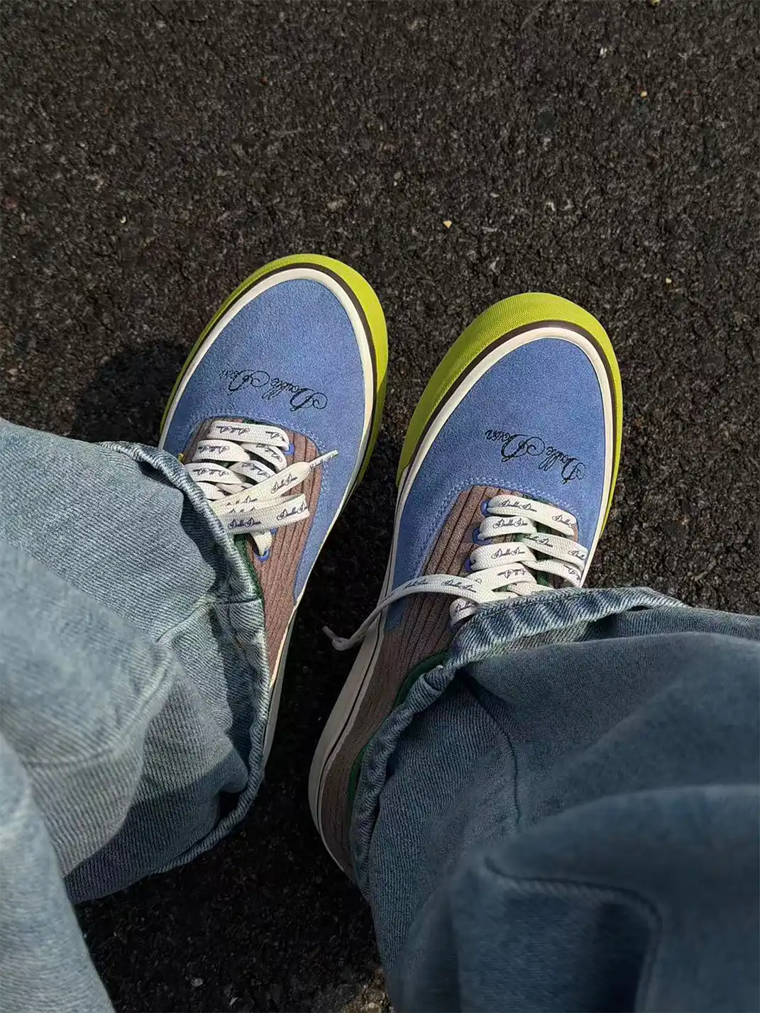 TKCK | Retro Blue & Brown Color Block Sneakers