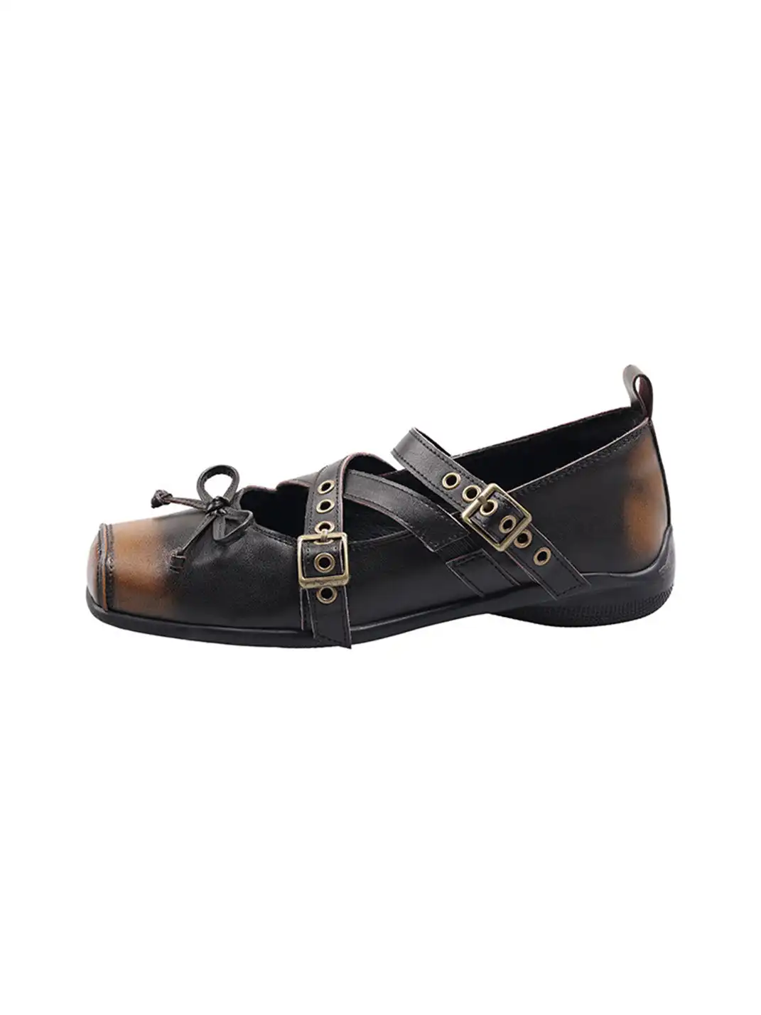 MR Deer | Retro Bow Cross Strap Ballet Flats