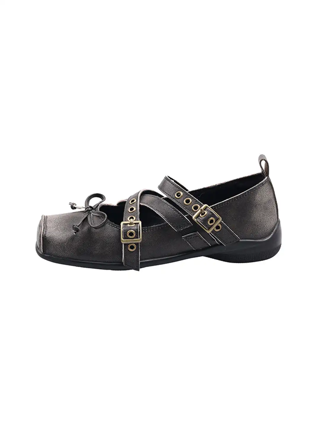 MR Deer | Retro Bow Cross Strap Ballet Flats