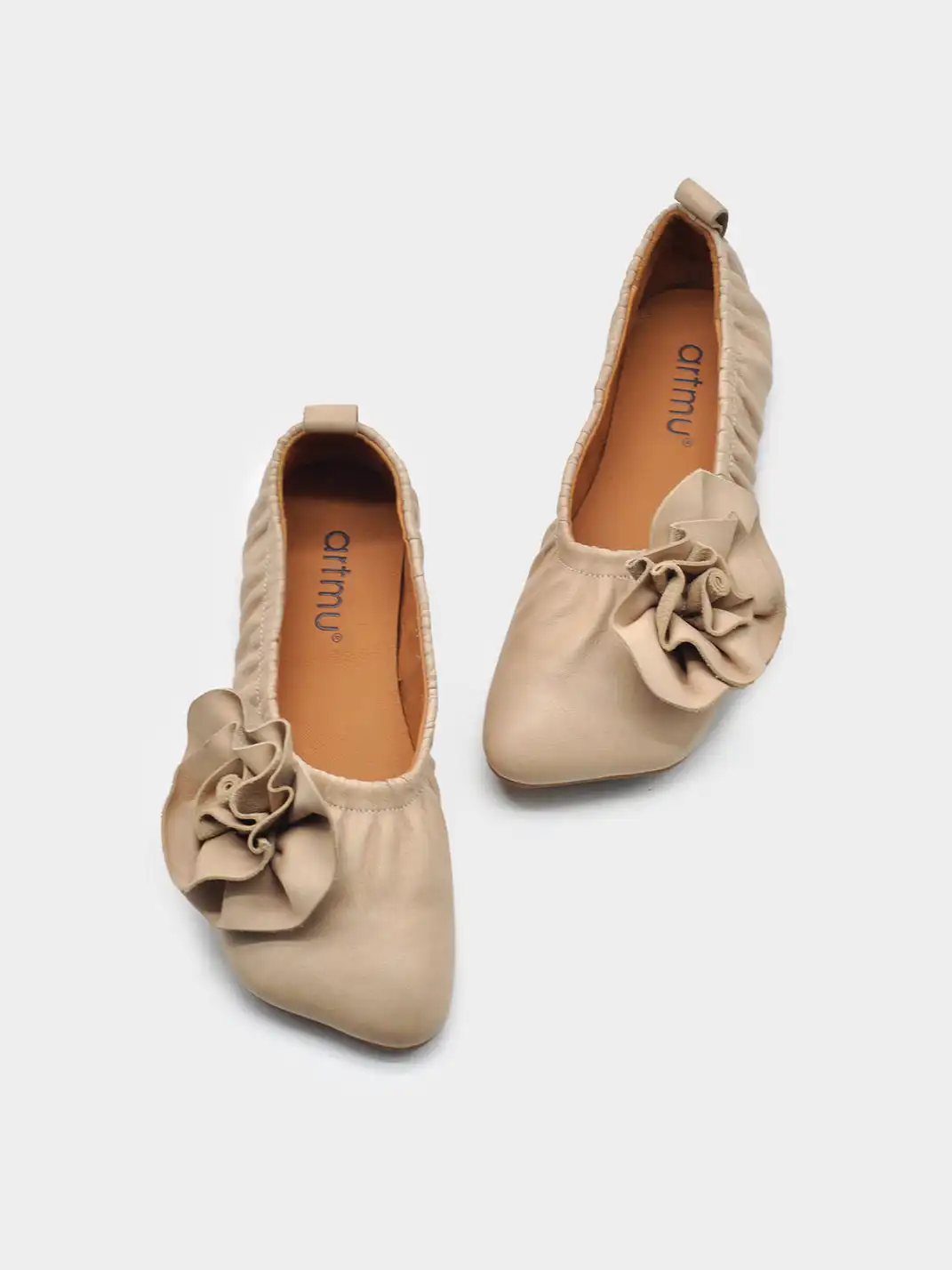 Artmu | Genuine Leather Handmade Flower Flat Shoes