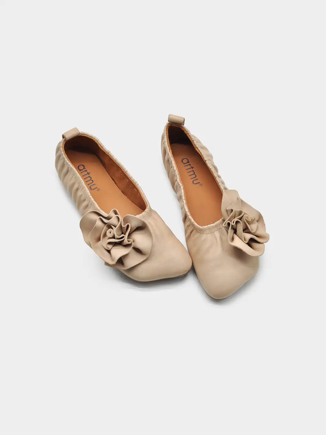 Artmu | Genuine Leather Handmade Flower Flat Shoes