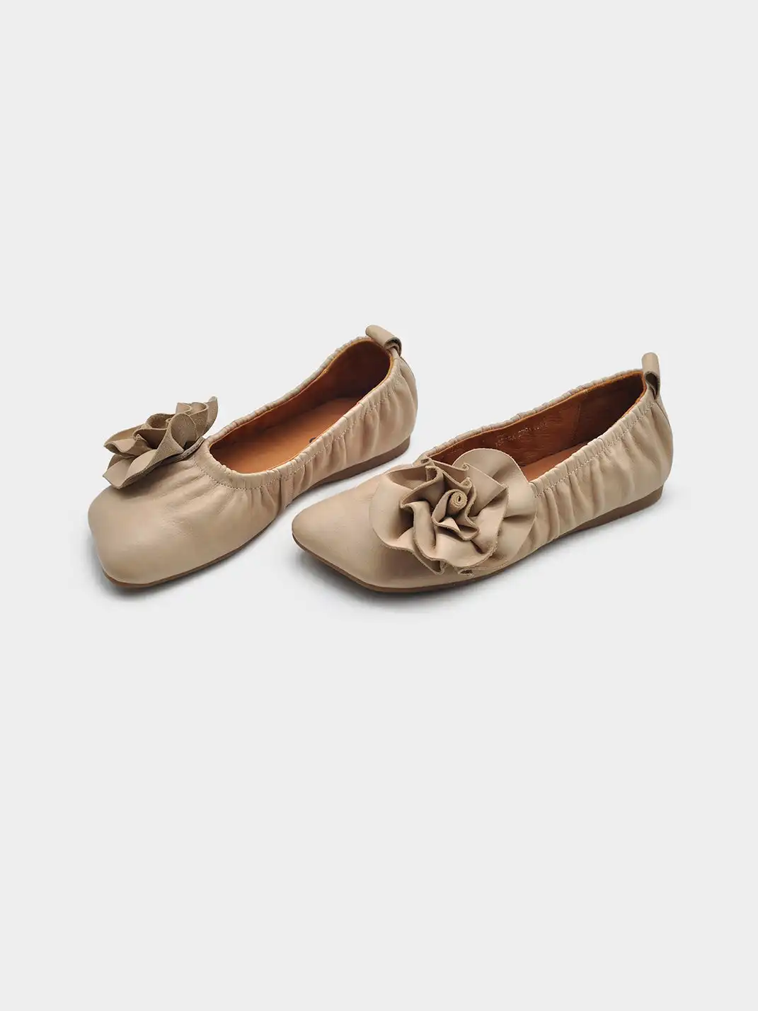Artmu | Genuine Leather Handmade Flower Flat Shoes
