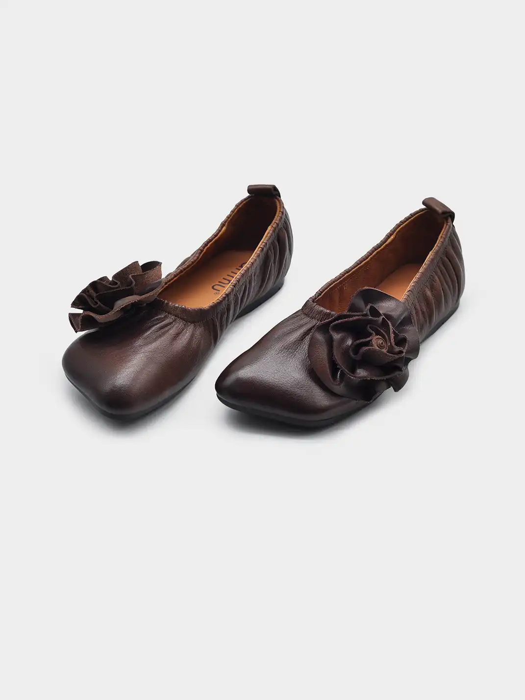 Artmu | Genuine Leather Handmade Flower Flat Shoes