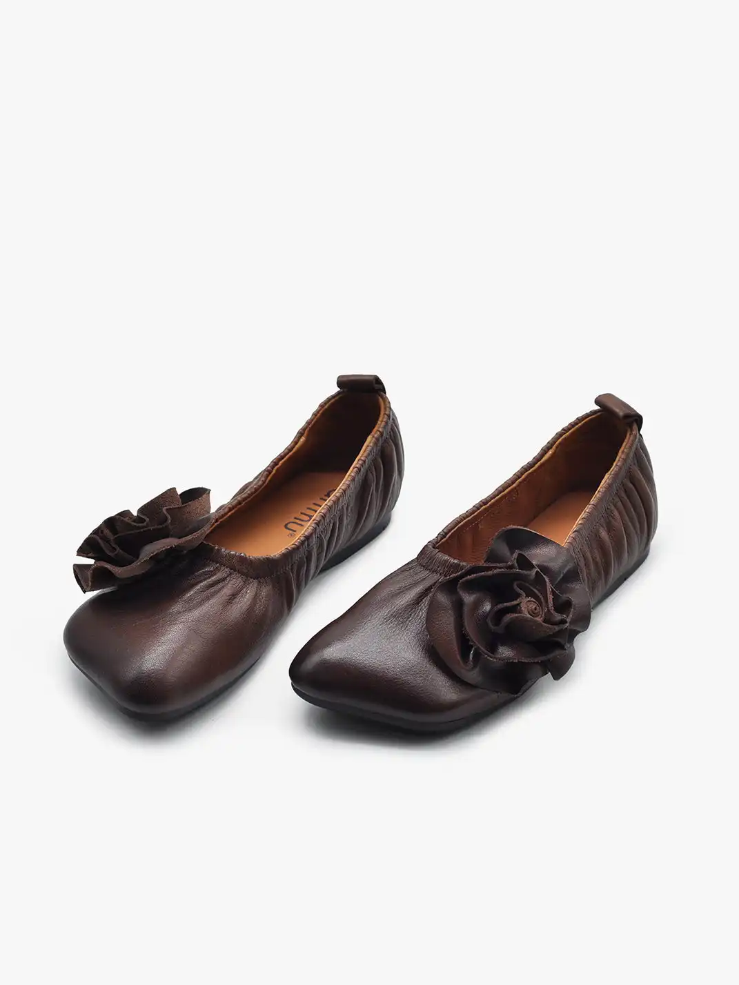 Artmu | Genuine Leather Handmade Flower Flat Shoes