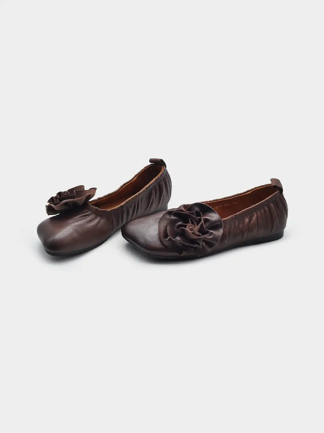 Artmu | Genuine Leather Handmade Flower Flat Shoes