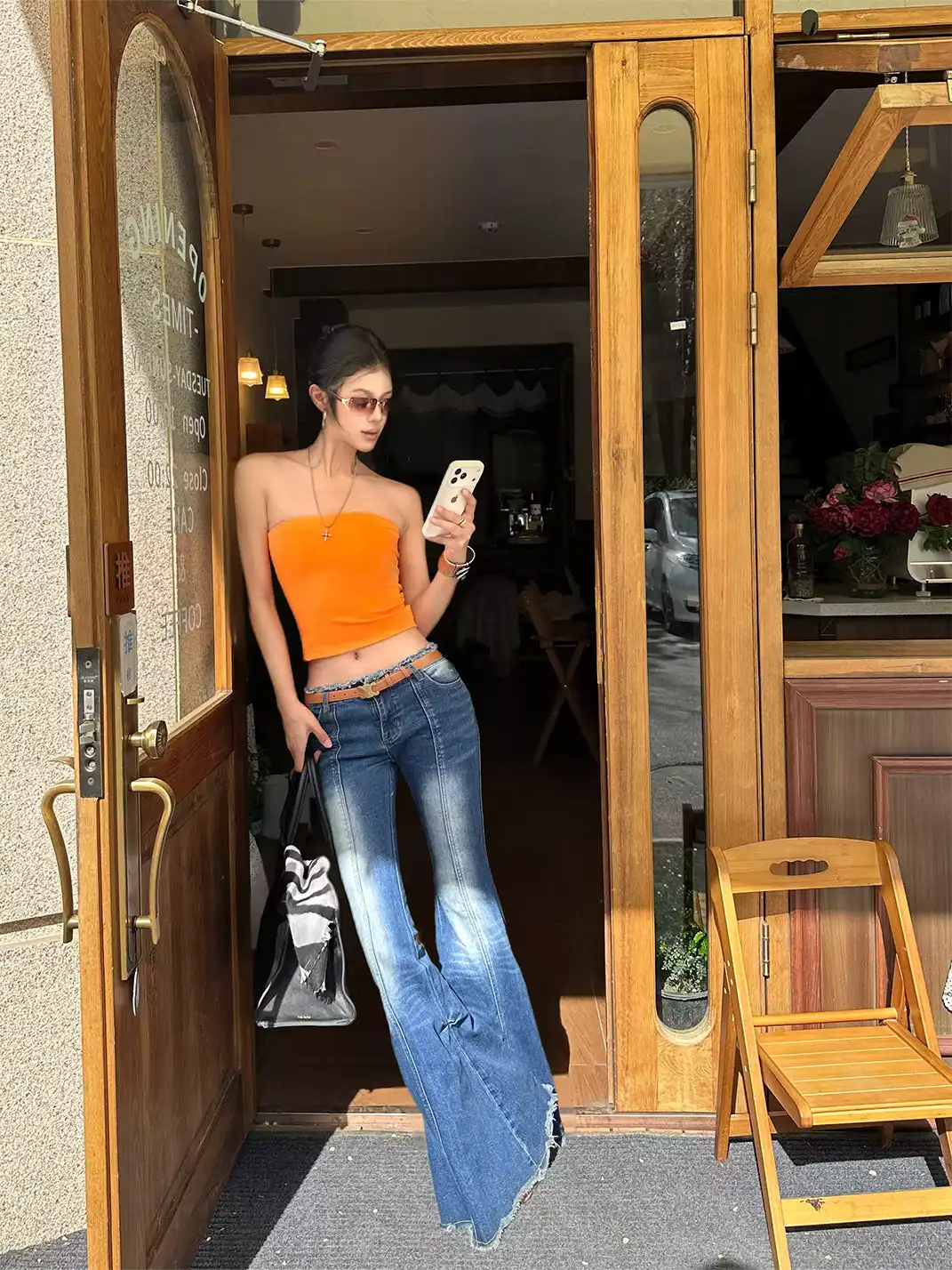 CCUP SPACE | Slim Fit Orange Bandeau Vest