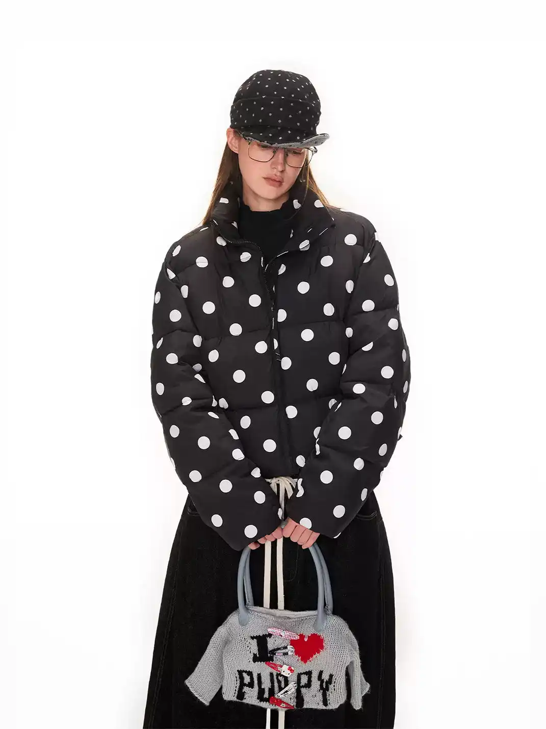 ANTERIOR LOVED | "I LOVE PUPPY" Letter Knitted Bag
